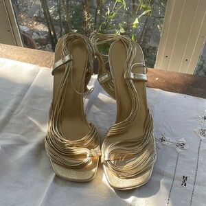 Vince Gold Strappy Heels